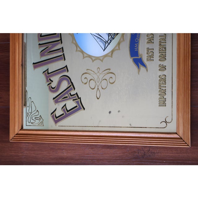 Vintage British East India Company Sailing Ship Reverse-Glass Pub Mirror For Sale In Washington DC - Image 6 of 18