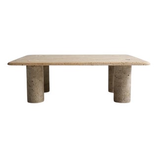 Travertine Coffee Table by Angelo Mangiarotti for Up & Up, 1970s For Sale