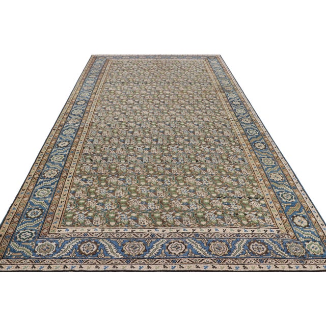 1920s Antique Tabriz Persian Rug in Brown With Geometric Florals, From Rug & Kilim For Sale - Image 5 of 7