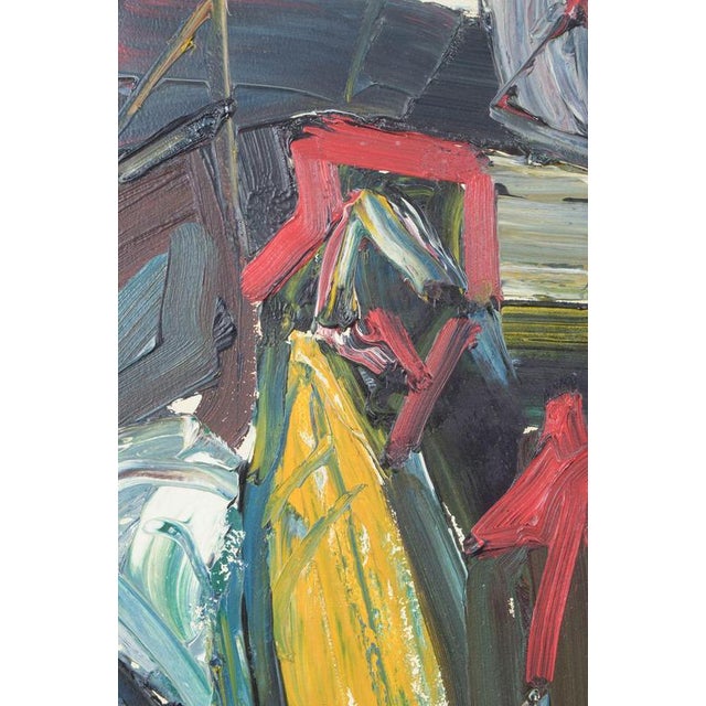 Åke Edwall, oil on board, listed Swedish visual artist. Expressive abstract composition executed with impasto brushwork...