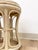 Early 20th Century Vintage Lightwash Rattan Stool Woven Wicker Seat Coastal Hollywood Regency For Sale - Image 5 of 7