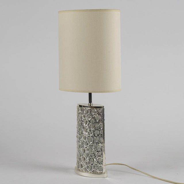 Vintage Lamp in Laminated Silver Metal by Stilarte For Sale - Image 4 of 9