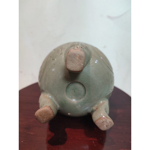Ceramic Chinese Ceramic Censer Hand Carved Yaozhou Ware Celadon Three Legs Censer For Sale - Image 7 of 12
