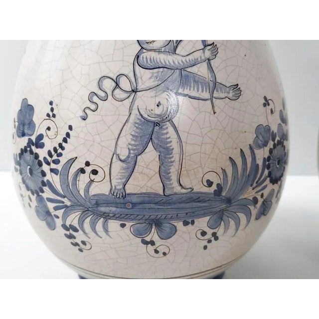 Blue Mid-Century Italian Ceramic Vases from Maioliche Deruta, 1950s, Set of 2 For Sale - Image 8 of 10