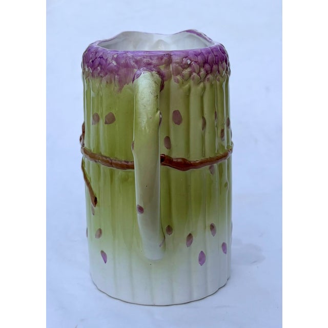 Farmhouse Albert Kessler and Company Majolica Asparagus Pitcher For Sale - Image 3 of 9