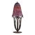 1920s French Art Deco Daum and Robj Table Lamp Burgundy Mottled Glass Wrought Iron For Sale