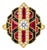 1920s 18K Yellow Gold Art Deco Diamond Hand Cut Ruby Onyx Ring, Size 6.5 For Sale