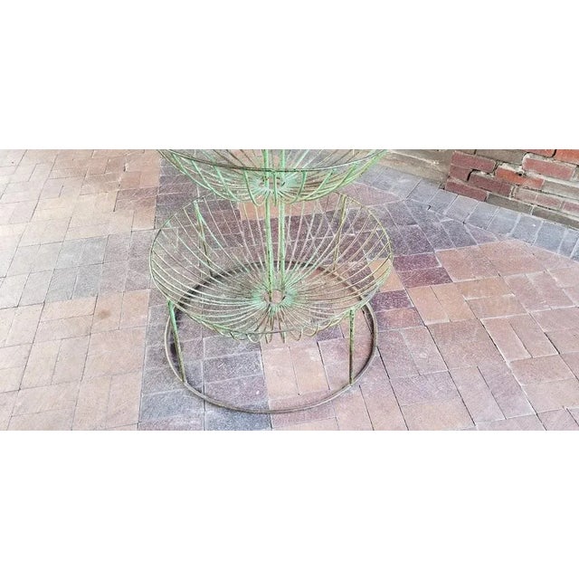 Metal 1960s Mid Century Industrial Wirework Basket Rack For Sale - Image 7 of 10