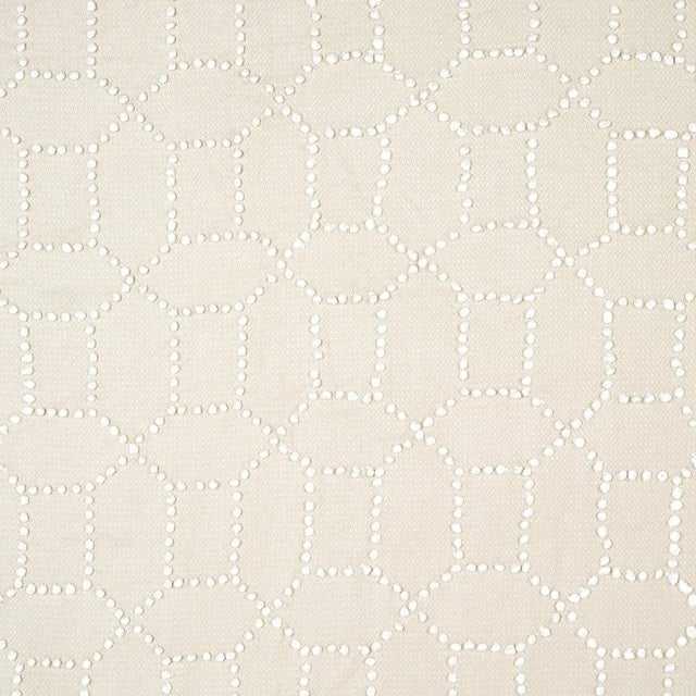 Sample - Schumacher Vento Embroidery Fabric in Natural For Sale