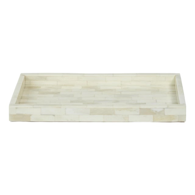 Mahar Rectangular Bone Inlay Tray For Sale