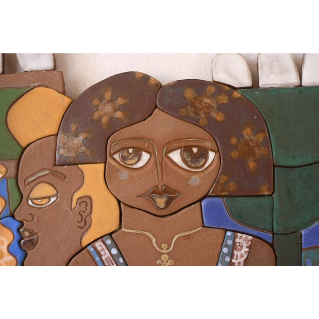 Postmodern Vintage Ceramic Wall Sculpture - African American Graffiti Art For Sale - Image 3 of 9
