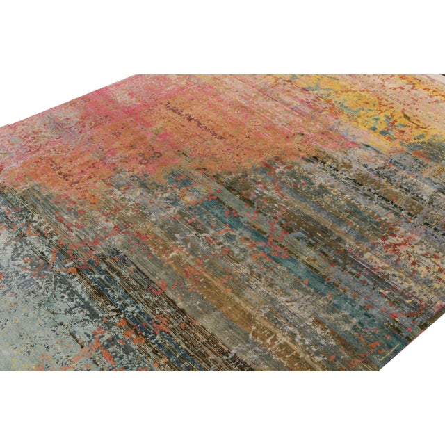 Rug & Kilim Contemporary Abstract Rug in Pink, Blue Colorful Pattern by Rug & Kilim For Sale - Image 4 of 6