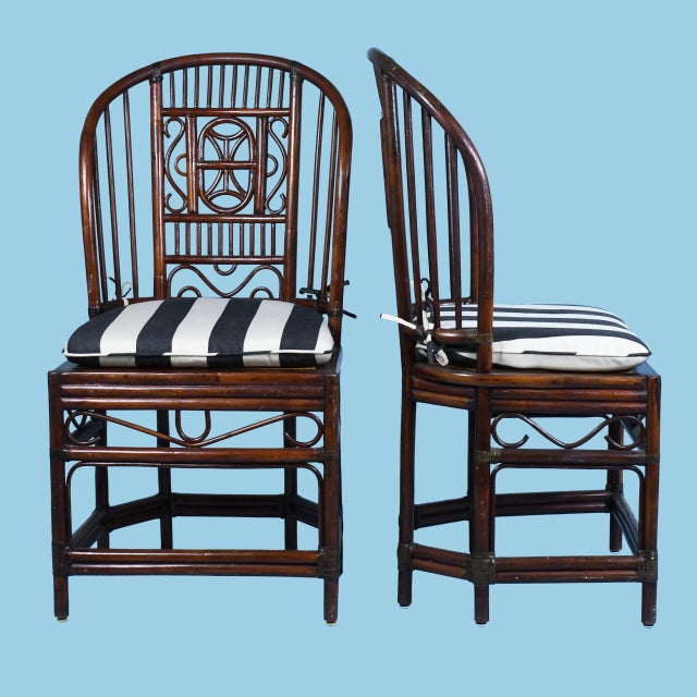 English Pair of Brighton Style High-Back Chairs For Sale - Image 3 of 5