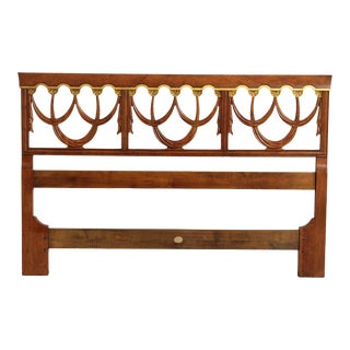 Mid 20th Century Baker Furniture French Regency Style Parcel Gilt Queen Headboard For Sale