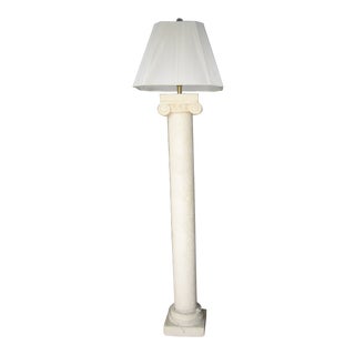 Column Faux Stone Floor Lamp For Sale