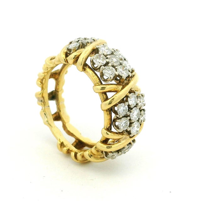 Vintage Italian 18k Gold Diamond Openwork Ring, 2.20 Carats, Circa 1980, Size 6.75 For Sale - Image 11 of 17