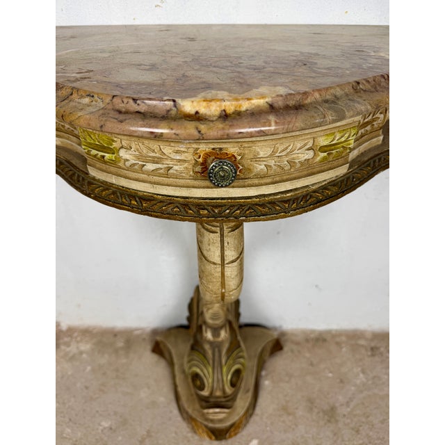 20th Century Italian Polychrome Pedestal with Marble Top, 1950 For Sale - Image 4 of 10