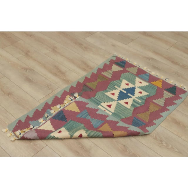 1960s 1960s Vintage Hand Knotted Kilim Rug For Sale - Image 5 of 12