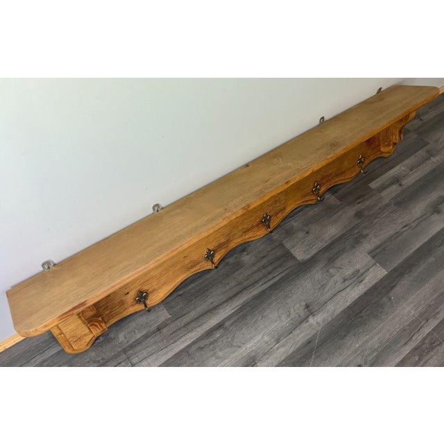 French Five Hook Ornate Carved Coat Plate Rack | Chairish