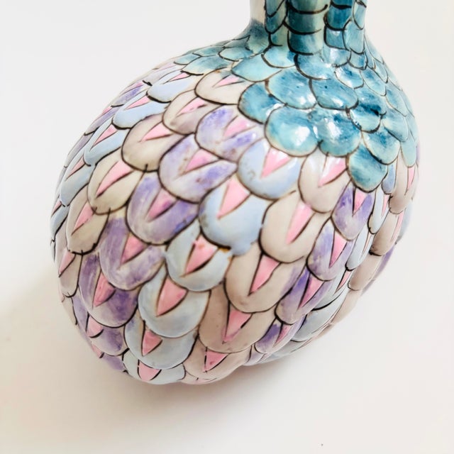 Colorful Ceramic Quails by Toyo - Set of 2 For Sale - Image 9 of 11