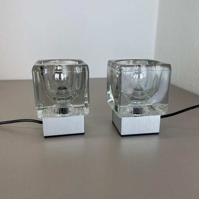 Article: Glass table lamp set of 2. Producer: Peill & Putzler, Germany. Age: 1970s. Original table lights designed and...