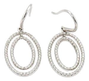 Tiffany & Co. Diamond Metro Oval 18k White Gold Earrings