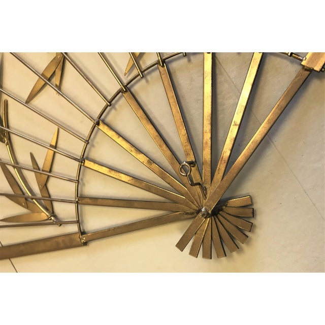 Metal Curtis Jere Signed Decorative Metal Fan Circa 1987 For Sale - Image 7 of 8