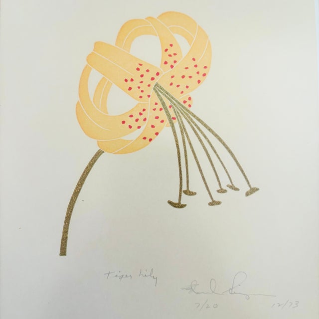 1970s 1970s Tiger Lily Original Signed Serigraph For Sale - Image 5 of 11