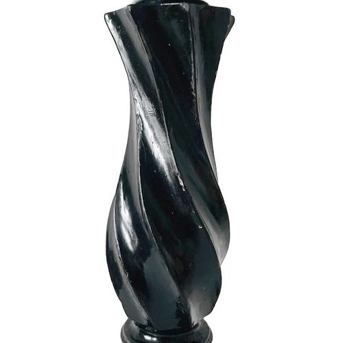 Vintage Black Hand-Turned Wood Column Plant Stand, 1940s For Sale - Image 6 of 7