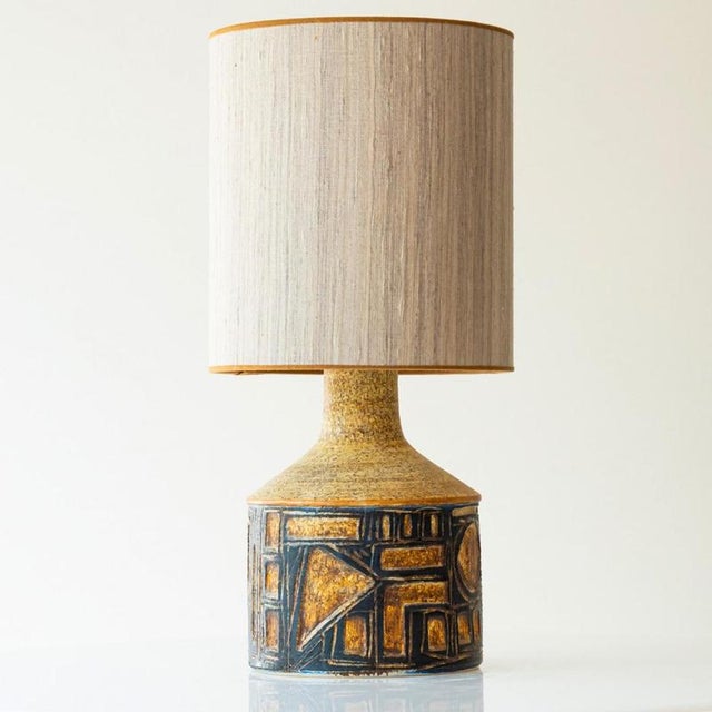 Grey and Brown Ceramic Table Lamp from Søholm, Denmark, 1960s For Sale - Image 4 of 8