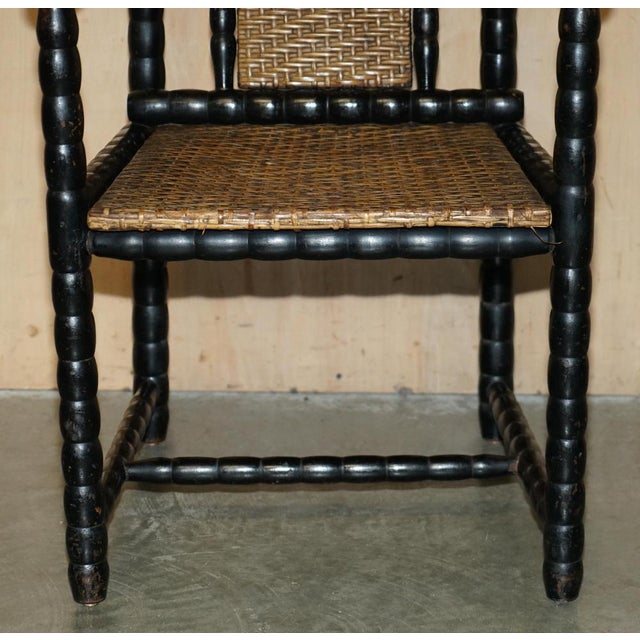 Art Noveau Ebonished Maplewood Armchair by Josef Zotti for Poltrona, 1911 For Sale - Image 13 of 18