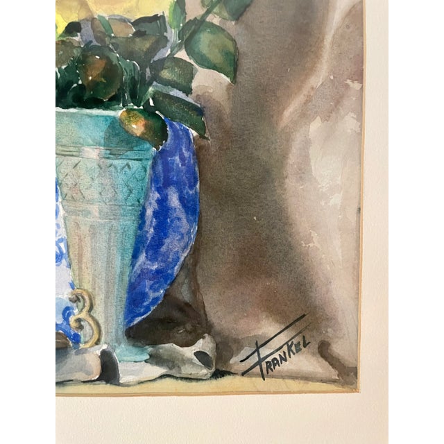 Mid-Century Modern Mid-Century Modern Original Watercolor Still-Life Painting by Frankel For Sale - Image 3 of 10