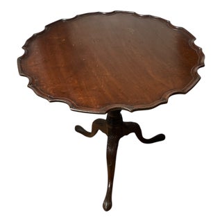 George III Mahogany Pie Crust Table on Tri Legs, 1890s For Sale