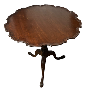 George III Mahogany Pie Crust Table on Tri Legs, 1890s