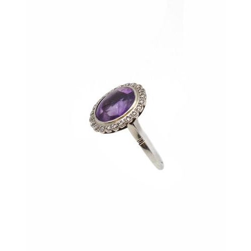 Pink Edwardian Amethyst Cluster Ring For Sale - Image 8 of 9