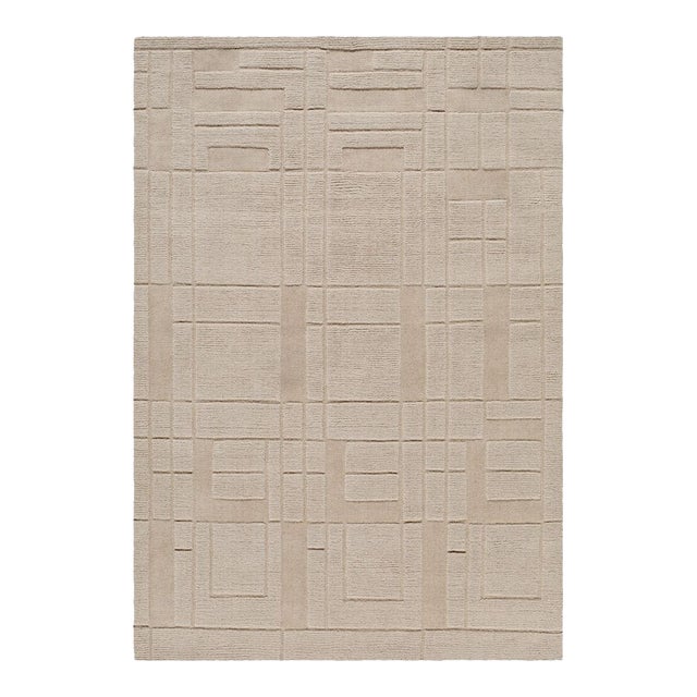 Frank Lloyd Wright Foundation x SURYA Luxuries Handmade Rug Sandstone 2x3 For Sale