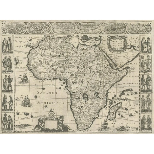 Map of Africa after Hondius, 1655 For Sale