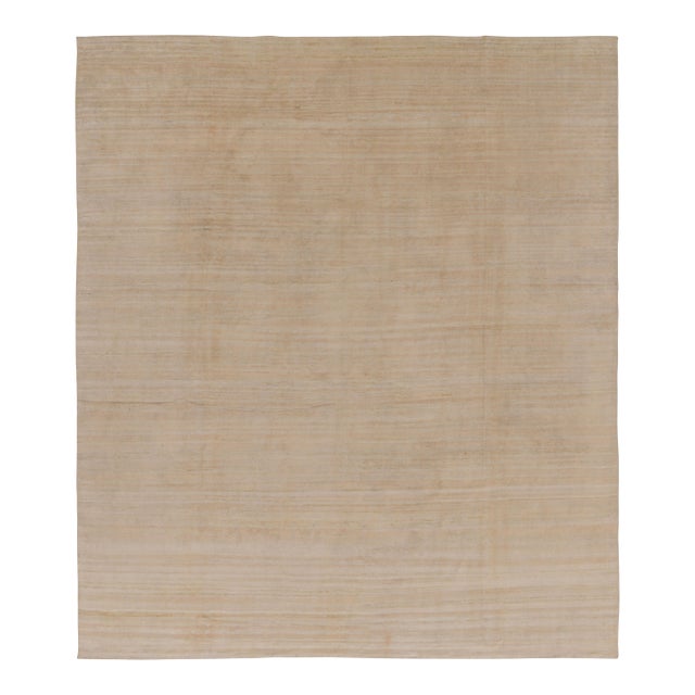 Rug & Kilim’s Modern Textural Rug, Solid Cream White and Beige Tone-on-Tone For Sale