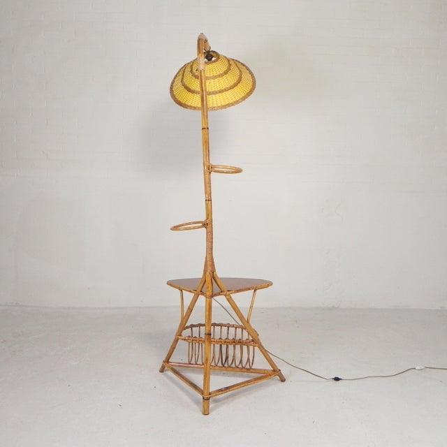 Vintage Standing Bamboo Lamp, 1950s For Sale - Image 10 of 18