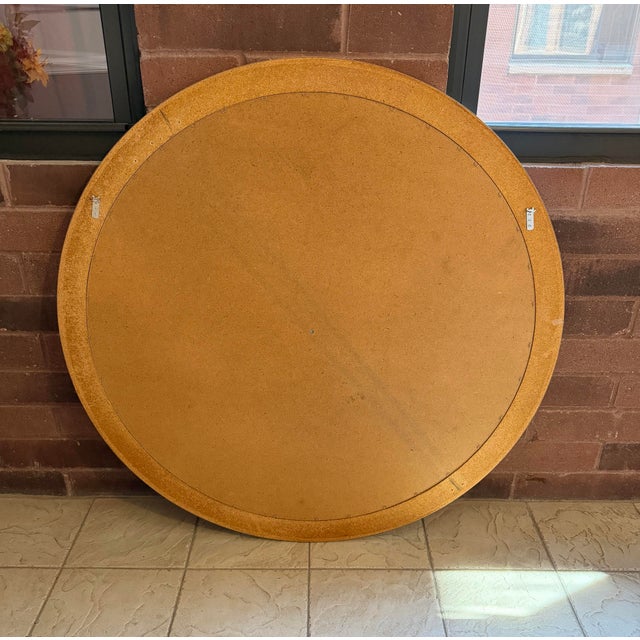 Monumental 44” Round Postmodern White Laminate Wall Mirror, 1980s For Sale In Chicago - Image 6 of 6