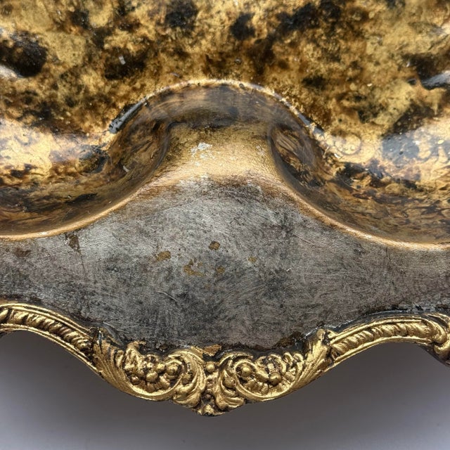 Hollywood Regency Mid 20th Century Hollywood Regency Faux Tortoiseshell & Parcel Gilt Shell Bowls - A Pair - Newly Painted For Sale - Image 3 of 12