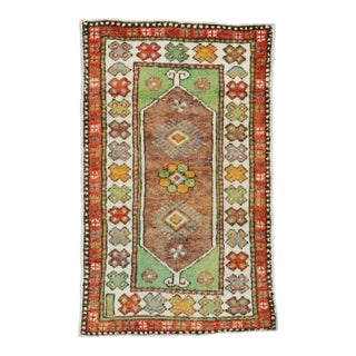 Colorful Vintage Turkish Oushak Rug - 02'06 X 04'00 For Sale