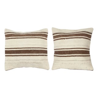 20"x20" SET OF 2 - Hemp Kilim Cushion Covers. A pair of Lace Pillow Covers For Sale