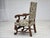 Scandinavian Highback Armchair in Patterned Fabric and Hand-Carved Oak, 1950s For Sale - Image 12 of 18