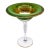 Art Deco 1930s Bohemian Green & Gold Compote, Moser Style For Sale
