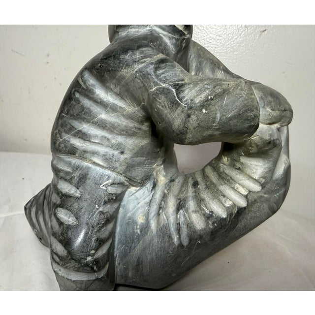 Large Antique Carved Soapstone Canadian Eskimo Walrus Sculpture Inuit Statue For Sale - Image 13 of 18