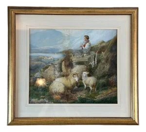 PH Staines, Sheep, Gouache on Paper, 1860
