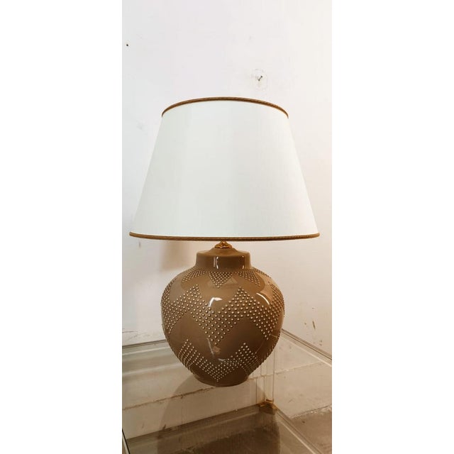 Ceramic Light with Lampshade For Sale - Image 15 of 17