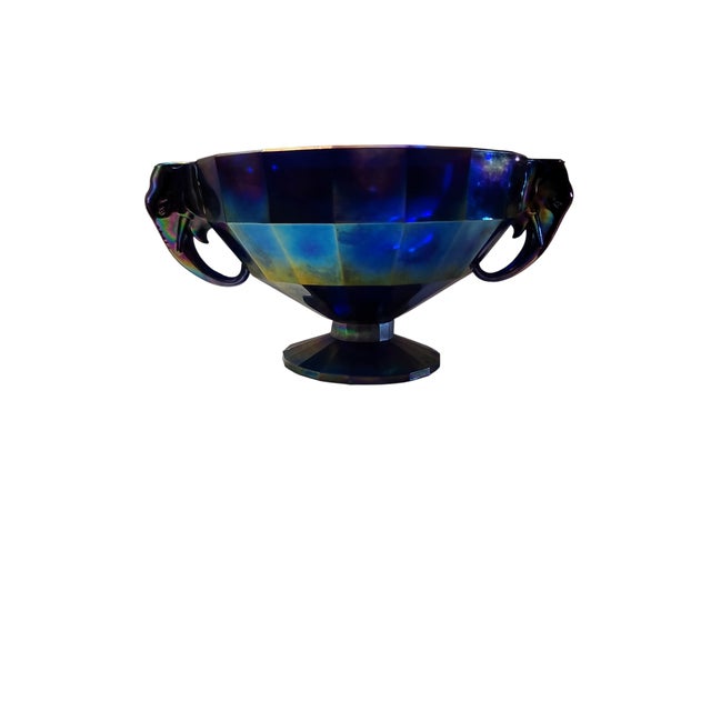 Mid-Century Modern 1980s Summit Art Glass Elephant Candleholder Bowl For Sale - Image 3 of 9