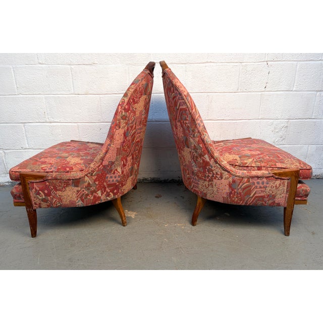 Mid 20th Century Pair of Mid-Century Gondola Style Handle Backed Lounge Chairs For Sale - Image 5 of 11